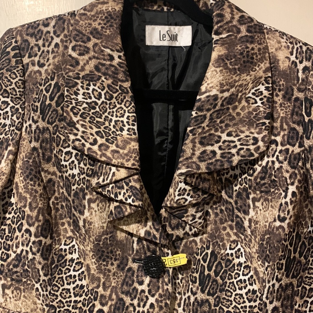 Cheetah Print Fully Lined Lightweight Blazer Jack… - image 3